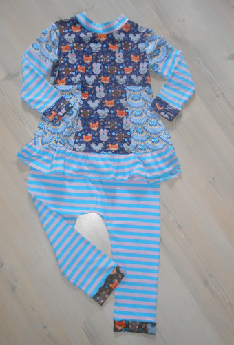 Jersey tunika kleid leggings - +,