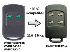Ersatz Handsender 2 Kanal 27,015 MHz. AM für Weller Endress WMS2740A2 WMS27A2-2