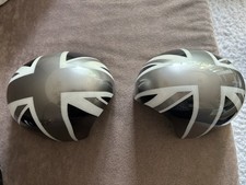 Spiegelkappen Union Jack Silber Weiss Schwarz Für Mini Cooper R55 R56 - R60 R61
