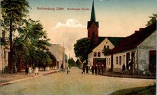 AK GRUSS AUS SCHLESIEN ROTHENBURG GRÜNBERG BZ LIEGNITZ GRÜNBERGER STRASSE UM1910