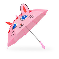 Regenschirm kinder Kinderschirm Katze Stockschirm rosa leicht kompakt 200 g