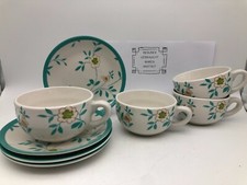 ➡️➡️4x 2tlg Tee-Kaffee-Cappuccino-tasse Teller 16cm Laura Ashley Keramik Blume