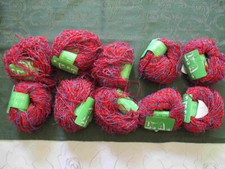 Wolle Fransenwolle/Fransengarn 10 x 50 Gramm Viscose/Perlon Rot/Blau L. A.