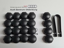 Audi und VW Radschraubenkappen, Kappen für Radschrauben 16+4 schwarzmatt