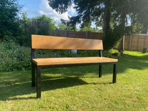 Gartenbank aus eiche geölt - gartenbank,