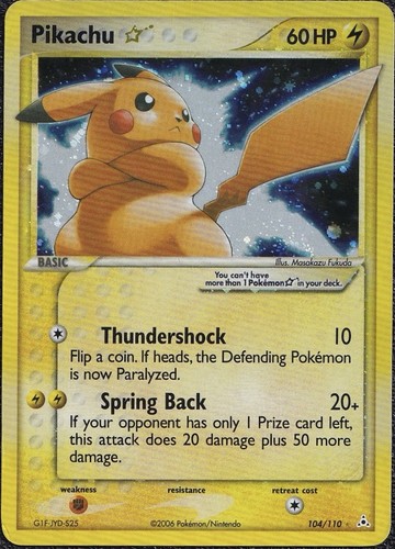 Pikachu gold star 104 110 - pikachu,