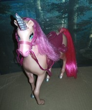 1 rosa EINHORN mit Zaum+Sattel