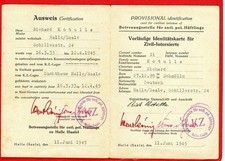 Alter Ausweis für Zivil - Internierte KZ, Zuchthaus 1945