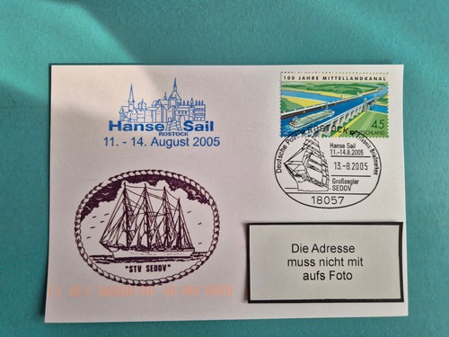 Postkarte mit schiffsstempel - mit,