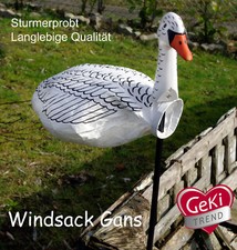 GeKi Trend, Windsack Gans Windspiel Garten Deko Tiere Figuren groß Wetterfahne