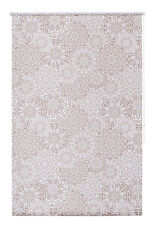 Klemmfix Rollo Seitenzugrollo Lichtschutzrollo Ornamente sand Taupe ab 45 cm 