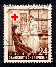 DDR 385 , gestempelt Dresden / o / Rotes Kreuz , Erste Hilfe , Medizin /g3