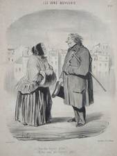 Vous etes toujours - Daumier Lithographie Charivari Les Bourgeois Karikatur 1847
