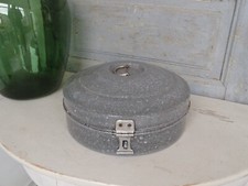 W0020 Emaille Brotdose | Brotkasten | grau-weiß | EMAIL um 1930