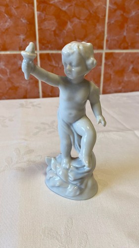 Porzellanfigur figur putte - porzellanfigur,