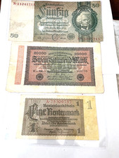 DEUTSCHE BANKNOTEN 1924 / 1923 / 1937 ( 3 Scheine )
