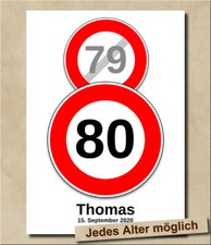 Verkehrszeichen Bild 80 85 90 Geburtstag Opa Oma Geschenk persönliches Schild