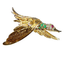 Brosche ente 750 gelbgold - ente,