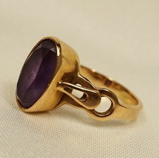 russischer Ring 583 Gold mit Farbwechsler um 1980 Stein 583 Rotgold / CU 330(30)