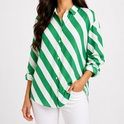 Bluse milano italy grün weiß - bluse,