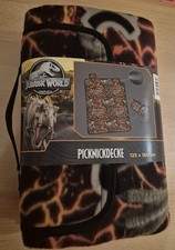 ? Jurassic World Picknickdecke 125x160 cm – Fleece, wasserabweisend, neu