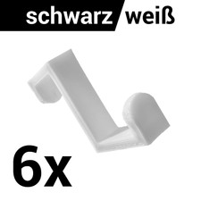 NEU 6 Türhaken, Fensterhaken, Schrankhaken, schwarz/weiß, bio Kunststoff, leicht
