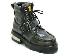 2 Schnürschuhe Leder Plateau 90er Schnalle Gothic Vintage Look Buffalo 41