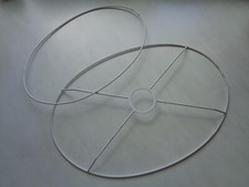 LAMPENSCHIRM-GESTELL Ring Set oval weiß 2-teilig aus Metall