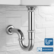 Röhrensifon Sifon Siphon 1/4" Edelstahl Verchromt Waschbecken Bad Syphon Ablauf