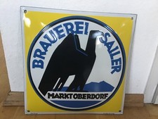 = Allgäuer Emailschild = Brauerei Sailer = Marktoberdorf = 1930 = topp Zustand =