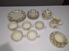 Kaffeeservice Mitterteich Bavaria 19 tlg. für 5 Personen weiß mit Goldrand antik