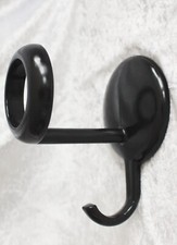 70er Jahre Kleider-Haken aus Metall in schwarz Garderobe Vintage