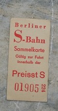 alte Fahrkarte Platzkarte Sammelkarte Berliner S-Bahn (7.2)