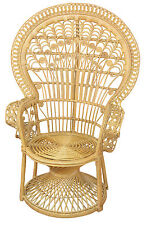 Pfauenthron beige Rattansessel Sessel Rattan Rattanstuhl hochwertig Thron flecht