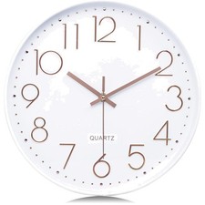 Weiß Wanduhr Modern Rosegold