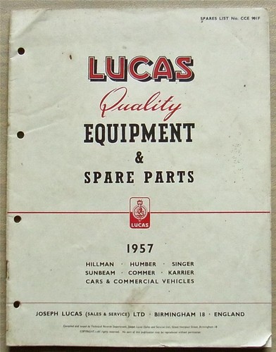 Lucas rootes autoausrüstung - lucas,