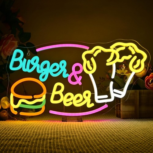Neon schild burger bier led - schild,