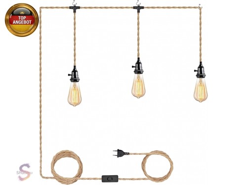 Hanfseil pendellampe kit mit - hanfseil,