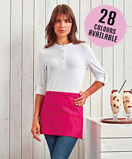 Kurztaillierte Schürze 3 Taschen halbe Größe Restaurant Bar Kellnerin Cafe 