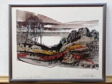 Gemälde von Ernst Peter Rade mit Pinsel und Feder "1/1 Konstruirte Landschaft"