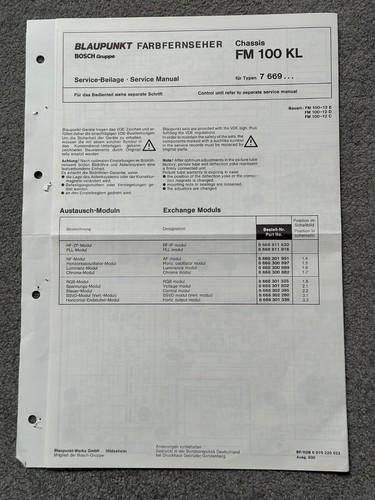 Service manual schaltplan - manual,