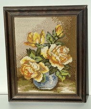 Vintage Stickbild Holz Rahmen