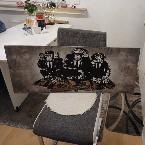 Holzbild affen nichts - affen,