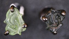 geschnitzte Turmalin Ohrstecker Silber 925