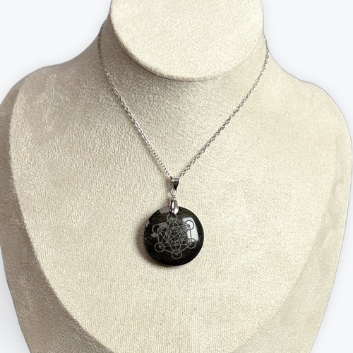 Anhänger rund obsidian - anhänger,