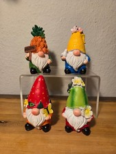 4er Set Mini Gartenzwerge 11cm Obst Fruchtzwerge Gnom Zwerg