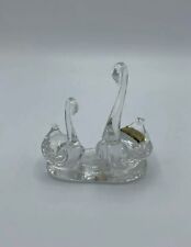 Glasfiguren Bleikristall Schwan Schwanenmutter Polen Dekoration Tiere Vintage131