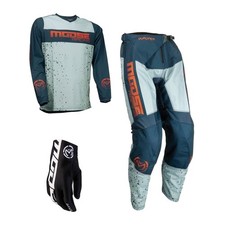 Motocross Set Moose Qualifier Kit MX Hose mit Shirt, Crosshose Jersey grau