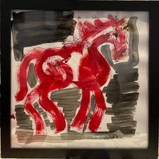 Fire Horse Picture Framed