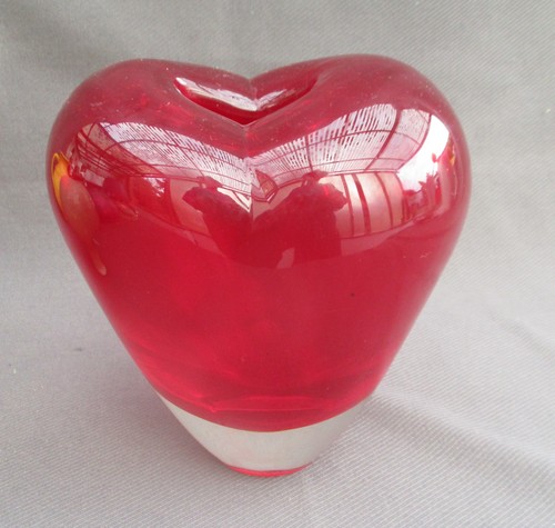 Murano herzvase rot - ca., 17